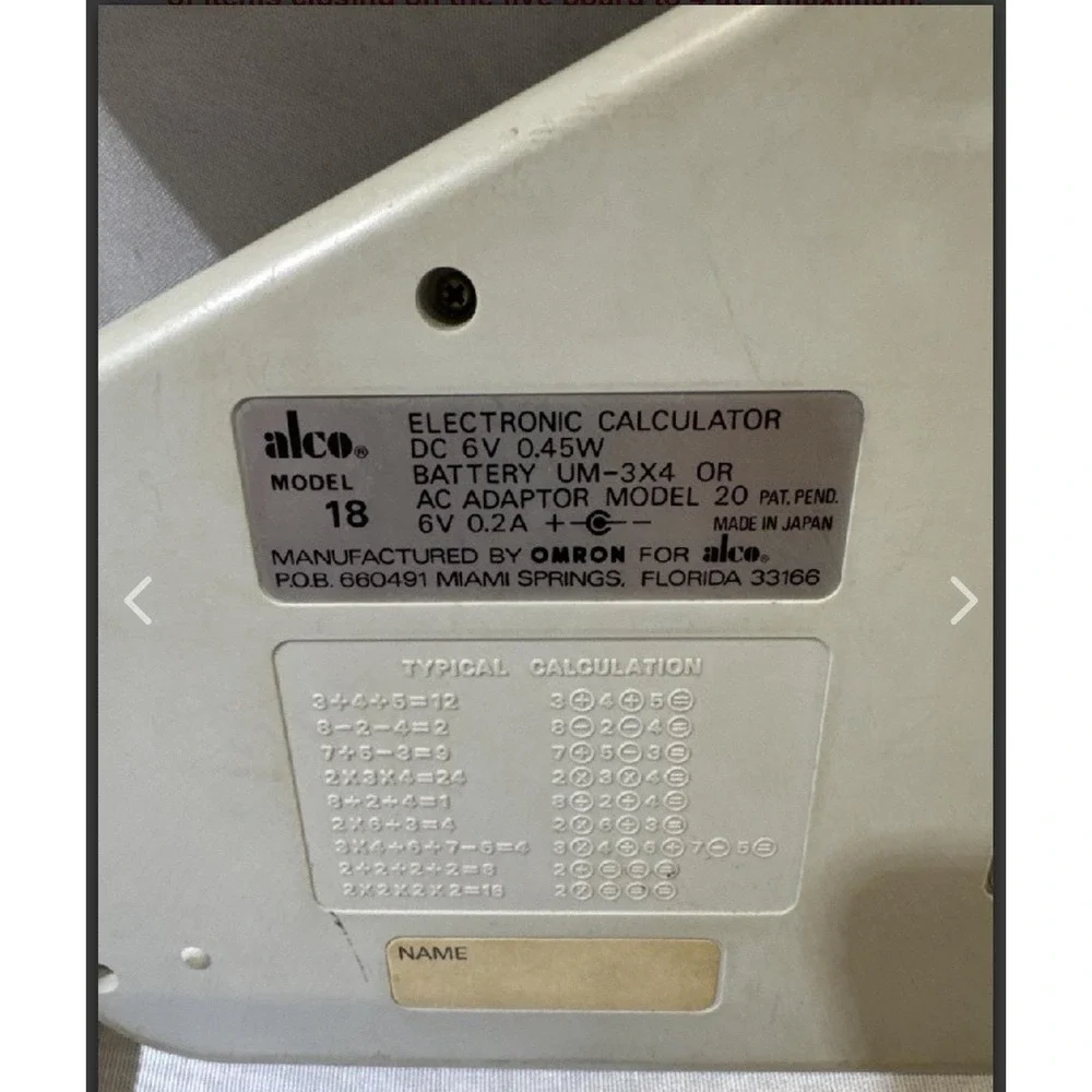 1975 Mickey Mouse‎ Math Calculator Vintage Omron